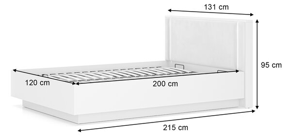 Jednolôžková posteľ s úložným priestorom Sofina 120x200 - kašmír