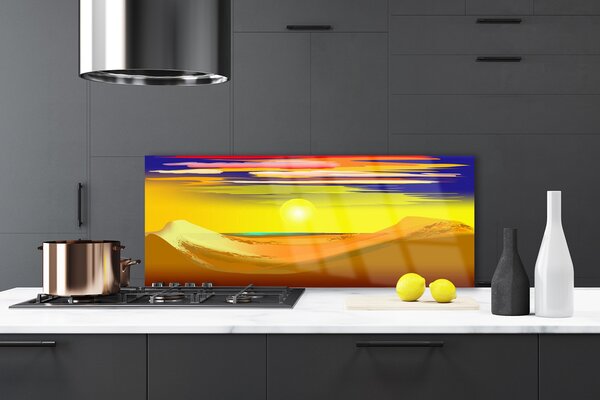 Sklenený obklad Do kuchyne Púšť sĺnk umenie 125x50 cm