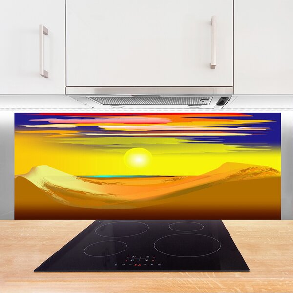 Sklenený obklad Do kuchyne Púšť sĺnk umenie 125x50 cm