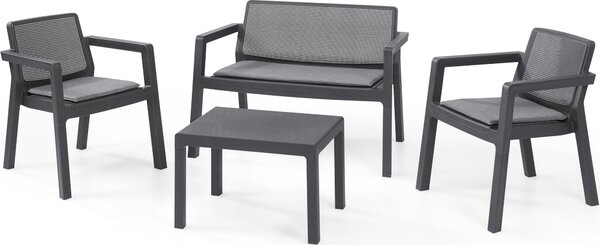 Keter Záhradný nábytok Keter Emily Patio Set so sedákmi grafitová KT-610019