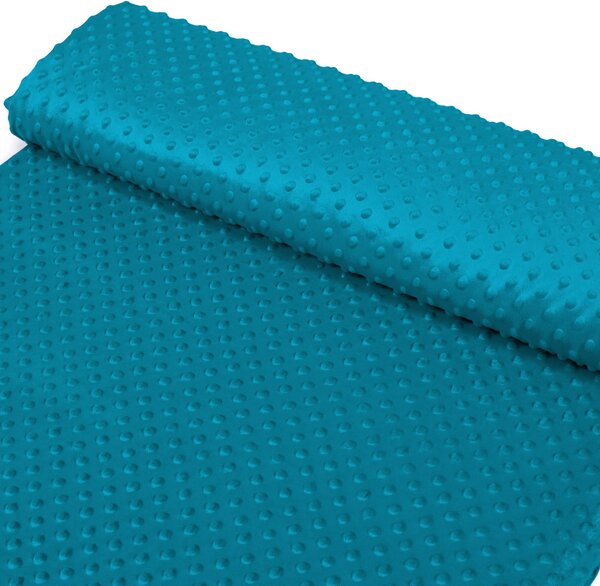 Detská látka Minky TOP 3D bodky MKP-056 Morská modrá - šírka 170 cm