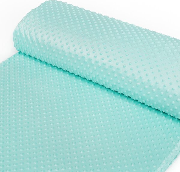 Detská látka Minky TOP 3D bodky MKP-055 Svetlo mintová - šírka 170 cm
