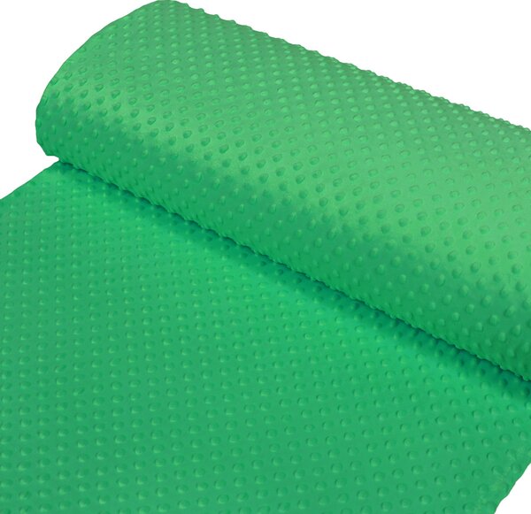 Detská látka Minky TOP 3D bodky MKP-054 Sýto zelená - šírka 170 cm
