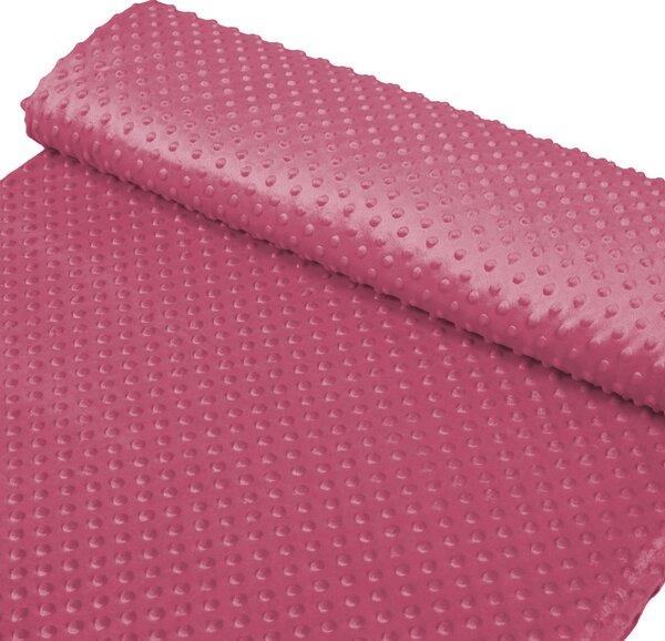 Detská látka Minky TOP 3D bodky MKP-057 Ostružinová - šírka 170 cm