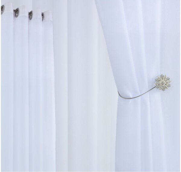 Dekorstudio Jednofarebná záclona - Biela - vlastný rozmer Uchytenie závesu: Riasiaca páska 1, Šírka záclony: 350cm