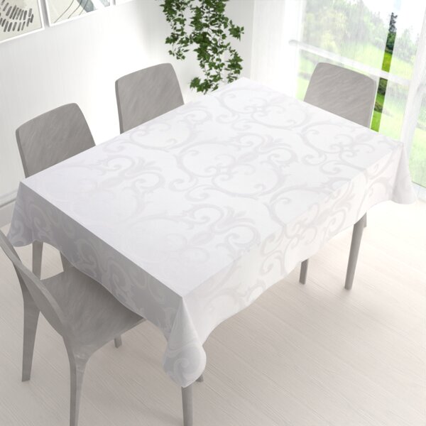 Biante Dekoračný obdĺžnikový obrus Monako PM-125 Veľký zámocký vzor biely 60x100 cm