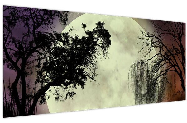 Obraz - Spln nad hladinou (120x50 cm)
