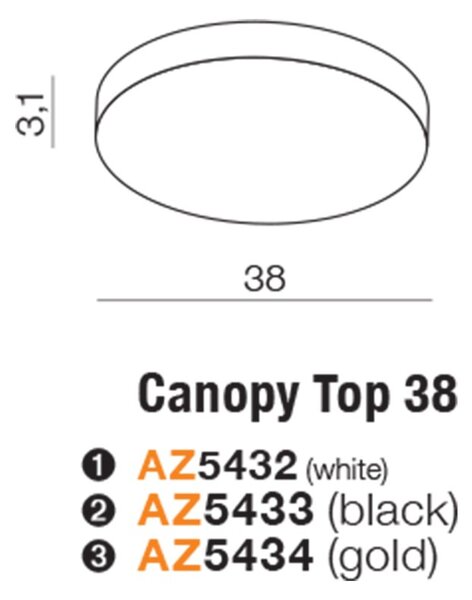 Moderné stropné svietidlo Canopy 38 čierna