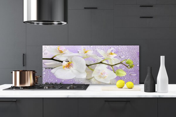 Sklenený obklad Do kuchyne Kvety rastlina príroda 125x50 cm
