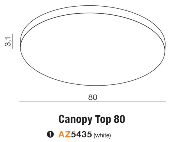 Moderné stropné svietidlo Canopy 80 biela
