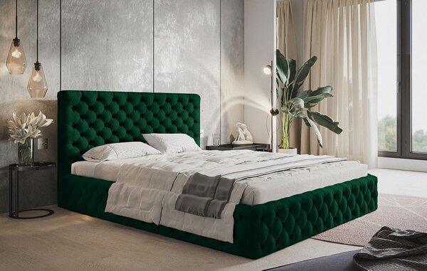 Čalúnená jednolôžková posteľ KESIA - 120x200, zelená