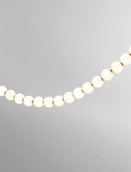 LED stmievateľný zlatá dizajnový luster Perla