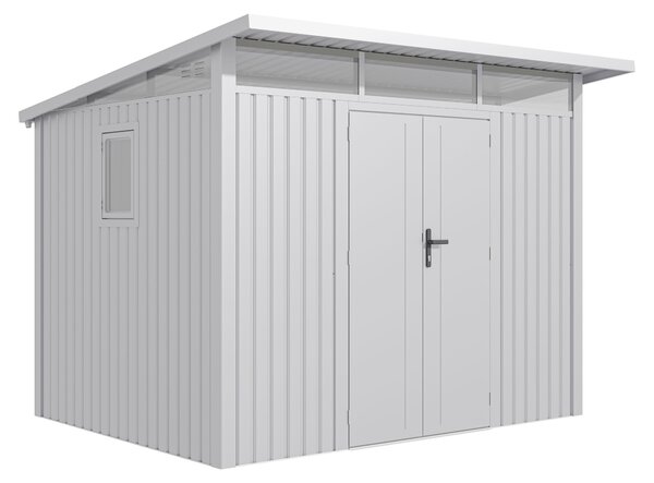 Záhradný domček G21 Madison 731 – 289 x 253 cm, strieborná farba