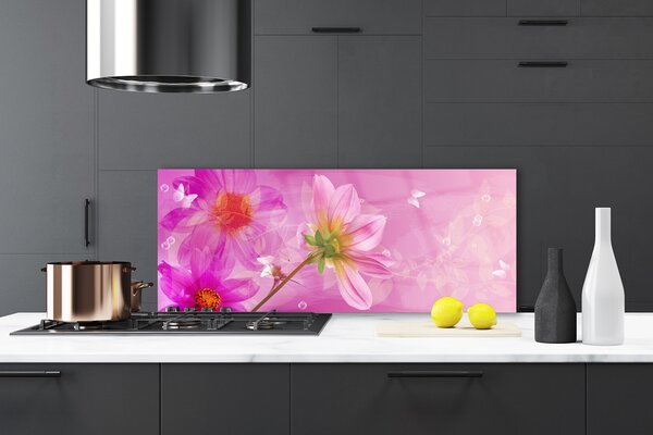 Sklenený obklad Do kuchyne Kvety rastlina príroda 125x50 cm