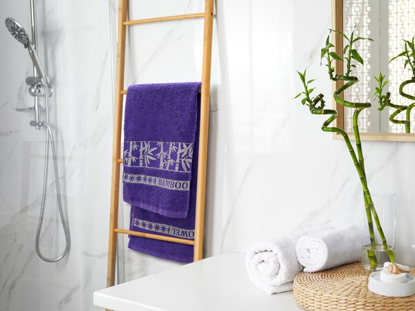 Bambusový uterák BAMBOO 50x90 cm fialový, 70% bambusové vlákno | 30% bavlna
