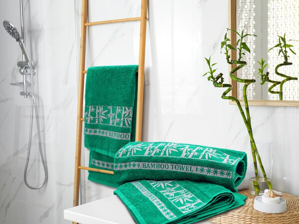 Bambusová osuška BAMBOO 70x140 cm zelená, 70% bambus | 30% bavlna