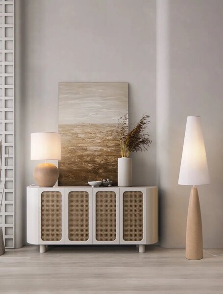 Moderná stojaca lampa Mizu biela