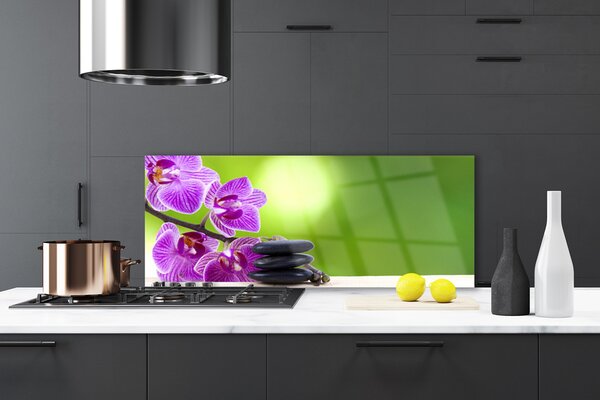 Sklenený obklad Do kuchyne Kvet kamene rastlina 125x50 cm