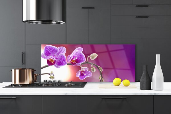 Sklenený obklad Do kuchyne Kvety rastlina príroda 125x50 cm