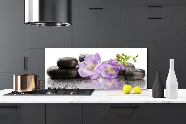 Sklenený obklad Do kuchyne Kvet kamene umenie 125x50 cm