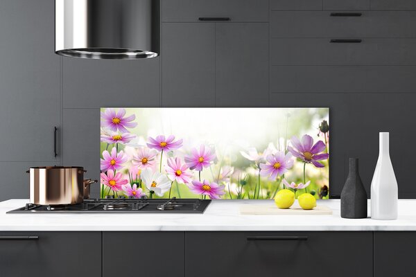Sklenený obklad Do kuchyne Kvety rastlina príroda 125x50 cm