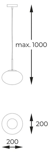 LED luster Omi čierna (1182)