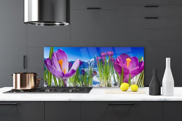 Sklenený obklad Do kuchyne Kvety rastlina príroda 125x50 cm