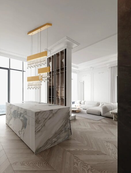 Moderný LED luster Crista zlatá 150
