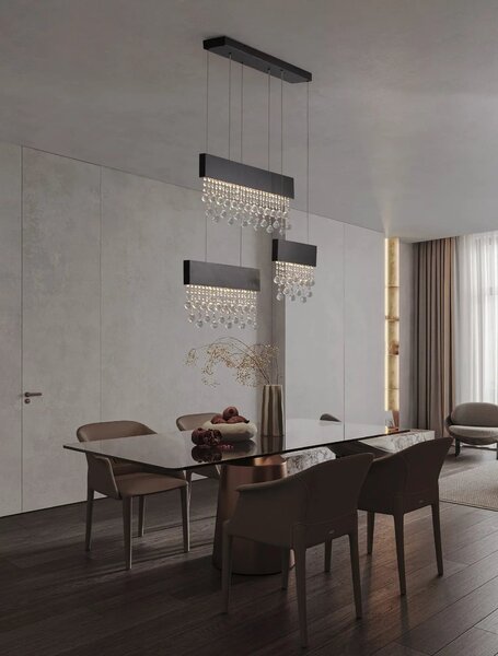 Moderný LED luster Crista čierna 150