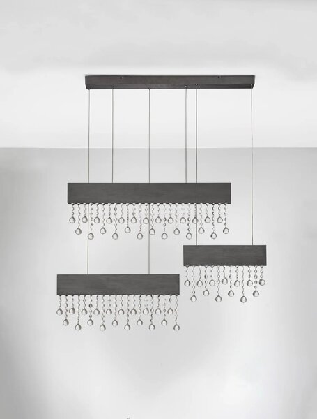 Moderný LED luster Crista čierna 150