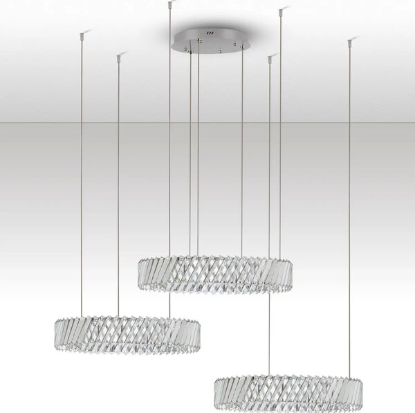 Dizajnový LED luster Arietta nikel 129W