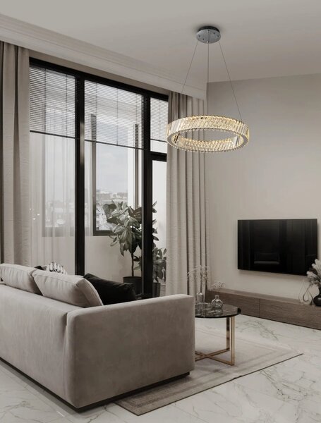 Dizajnový LED luster Arietta nikel 46W