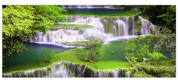 Obrázok - Vodopády Huay Mae Khamin, Kanchanaburi, Thajsko (120x50 cm)