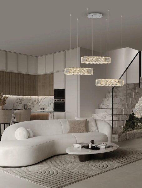 Dizajnový LED luster Arietta nikel 129W