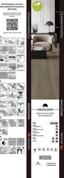DEOFLOOR SPC CLICK RIGID Dub šedo hnedý 8685 - 2.13 m2