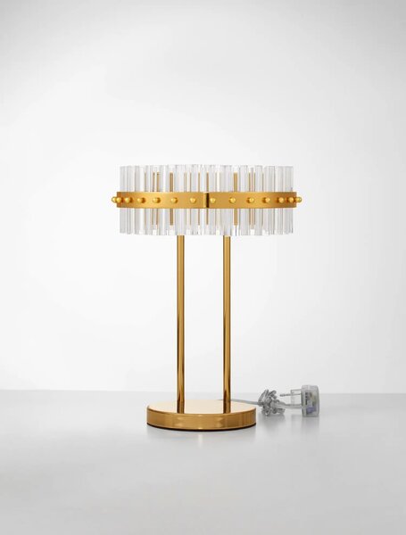 Moderná LED stolová lampa Kezo zlatá