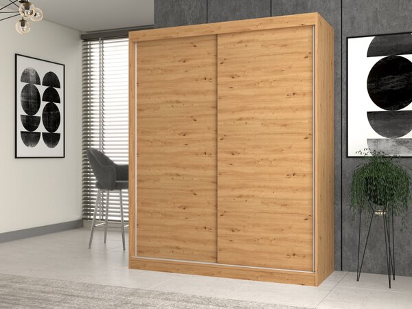 Šatníková skriňa 160 cm s posuvnými dverami RANNO 4 - dub artisan
