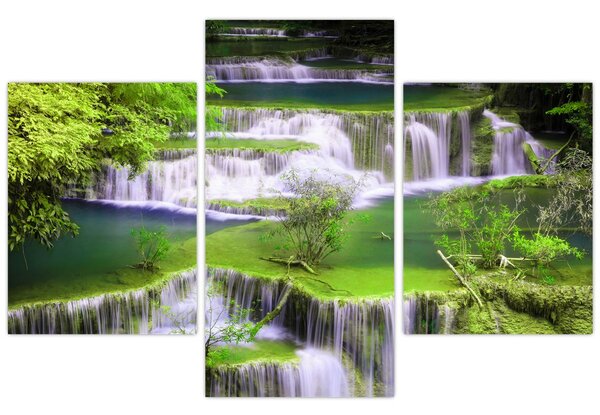 Obrázok - Vodopády Huay Mae Khamin, Kanchanaburi, Thajsko (90x60 cm)