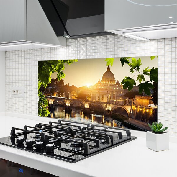Sklenený obklad Do kuchyne Most mesto architektúra 120x60 cm