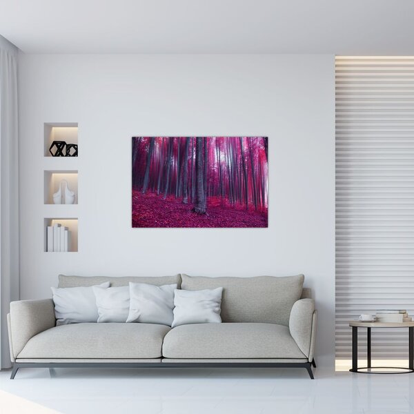 Obraz ružového lesa (90x60 cm)
