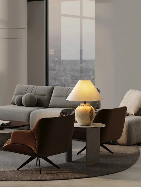 Moderná stolová lampa Lupe čierno-biela