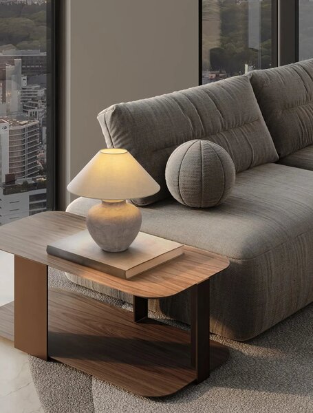 Moderná stolová lampa Lupe smotanová
