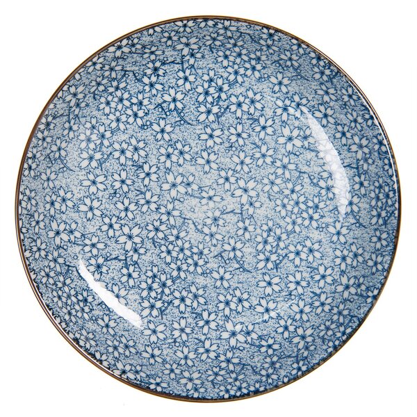 Hlboký tanier modré kvietky BlueFlow - Ø20 * 4 cm - Clayre & Eef