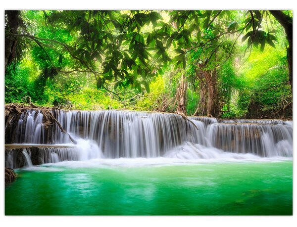 Obraz vodopádu v Kanchanaburi, Thajsko (70x50 cm)