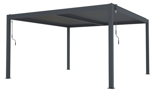 Bioklimatická pergola G21 Austin 4x4 m, antracitová hliníková