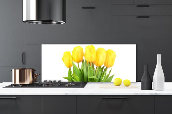 Sklenený obklad Do kuchyne Tulipány kvety rastlina 125x50 cm
