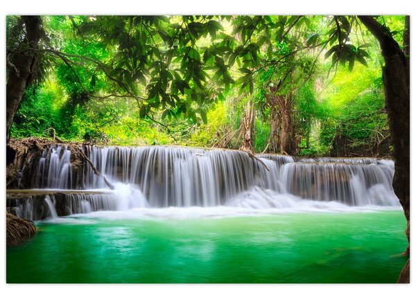 Obraz vodopádu v Kanchanaburi, Thajsko (90x60 cm)