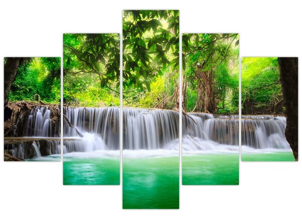Obraz vodopádu v Kanchanaburi, Thajsko (150x105 cm)