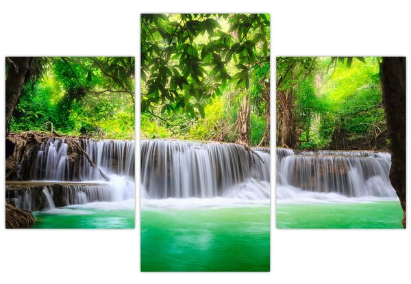 Obraz vodopádu v Kanchanaburi, Thajsko (90x60 cm)