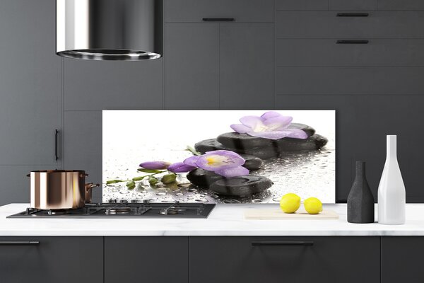 Sklenený obklad Do kuchyne Kvet kamene umenie 125x50 cm